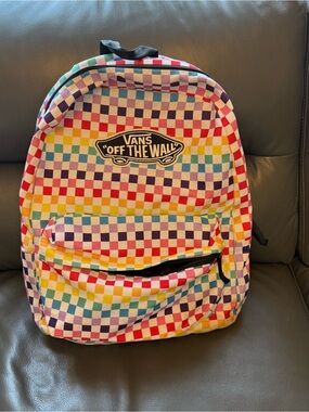 Vans Multicolor Checkerboard Backpack - Rainbow Squares